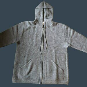 Gallagher Wool Full Zip Sweater Grey w/Pockets Sz Large Hooded